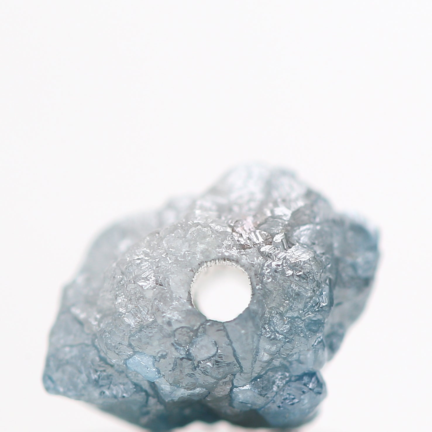 0.97 TCW Unique Natural Blue Color Rough Diamond Beads with 1 MM Drilled Hole