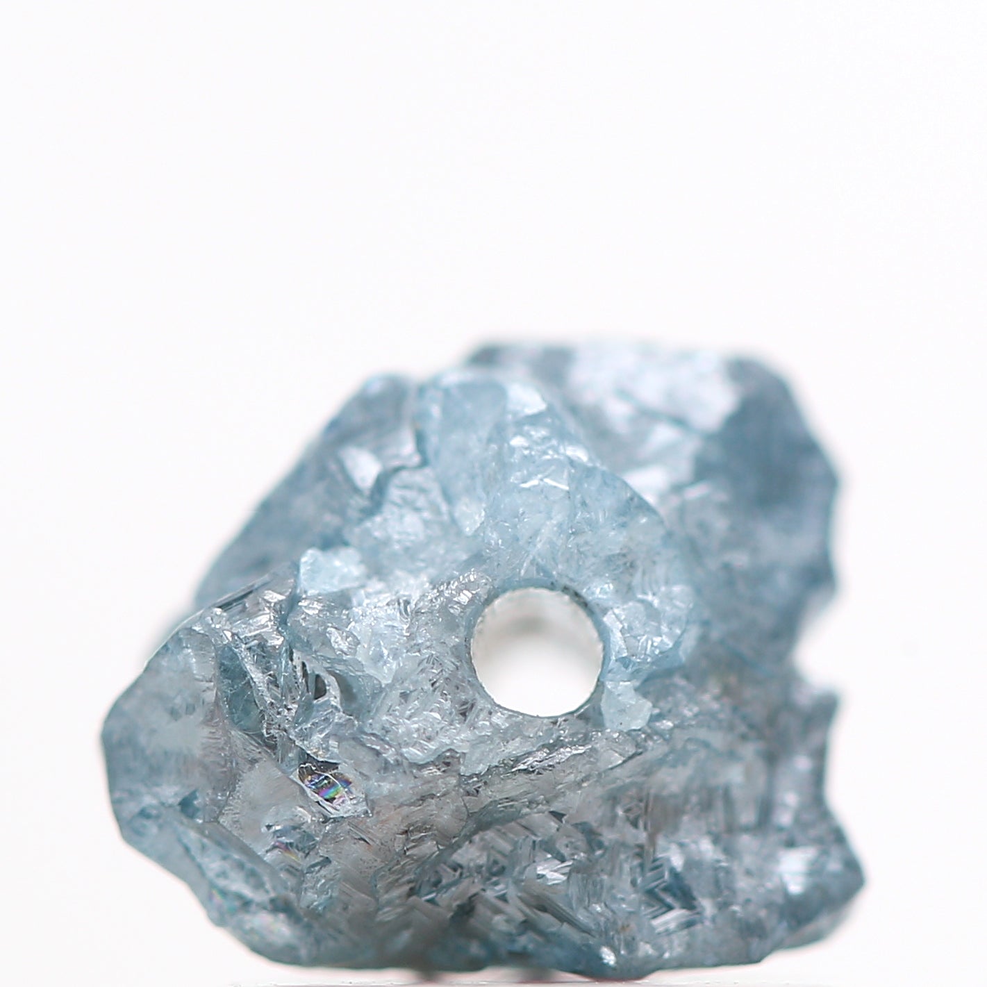 0.95 ct natural blue raw rough loose diamond beads wt 1 mm drilled hole for jewelry