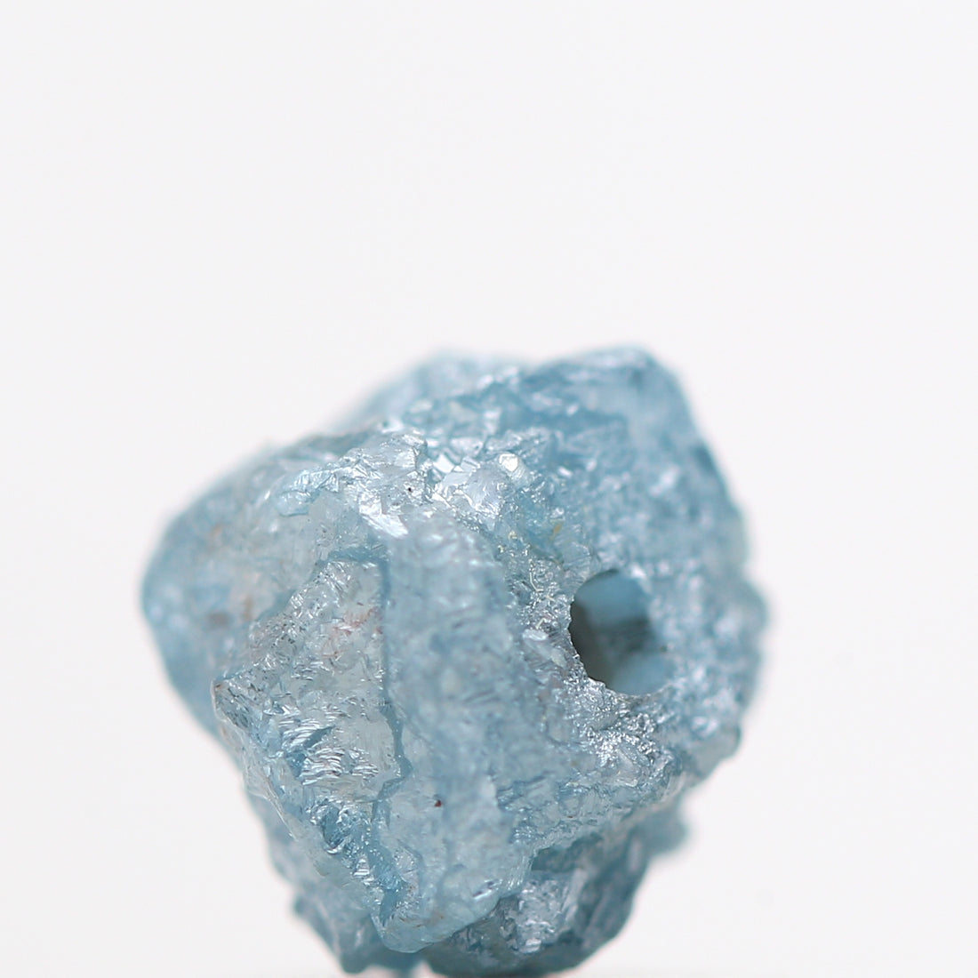 Fancy Blue Color Rough Diamond Beads with 1 MM Drilled Hole, Natural Loose Diamond, Blue Diamond, 0.93 Carat