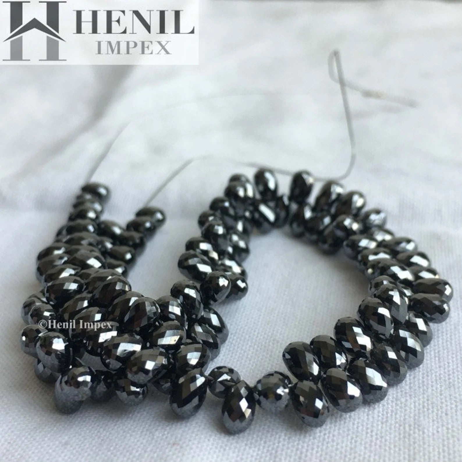 5.00+ Ct Lot Natural Black Briolette Loose Diamonds Beads for Strand