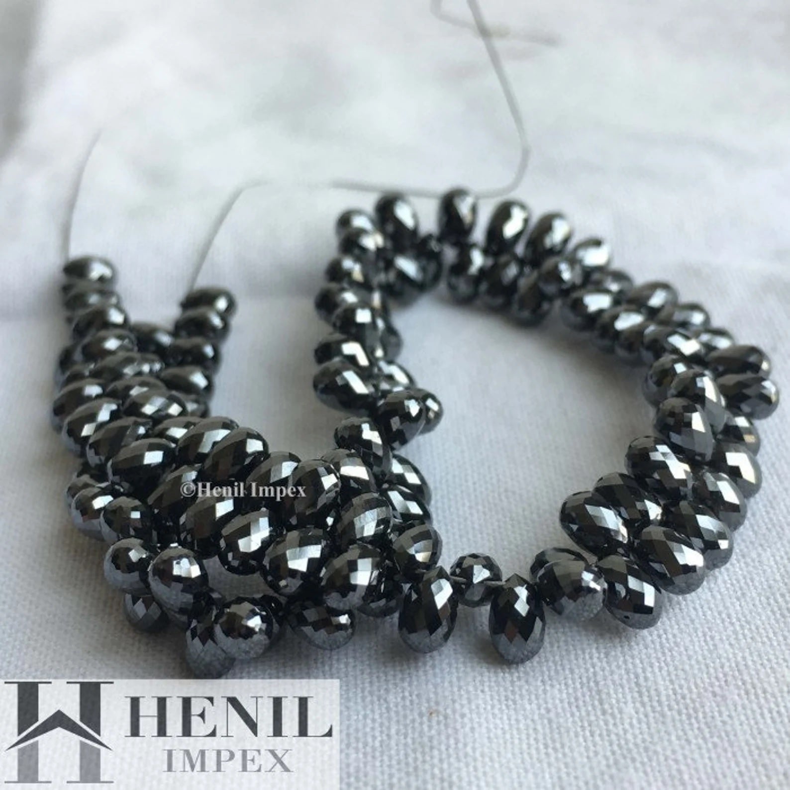 5.00+ Ct Lot Natural Black Briolette Loose Diamonds Beads for Strand