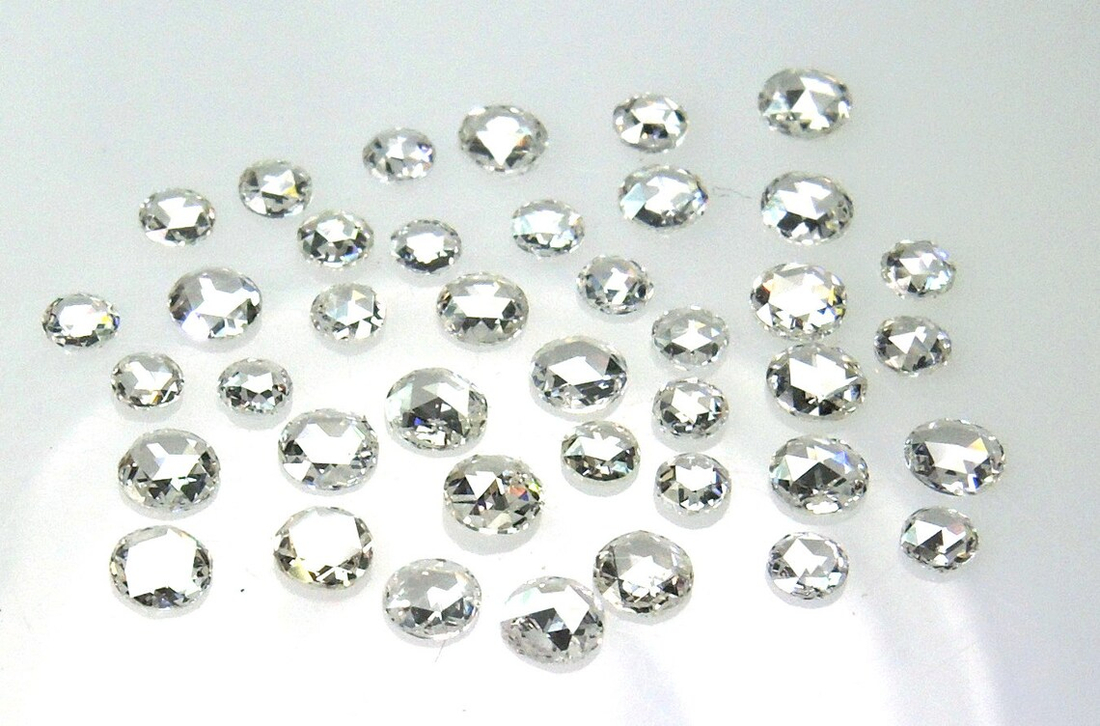 White Rose Cut Diamond, 1.00 Ct 2.00-3.00 MM, F-G Color VS-SI Clarity Round Rose Cut Loose Diamond for Jewelry
