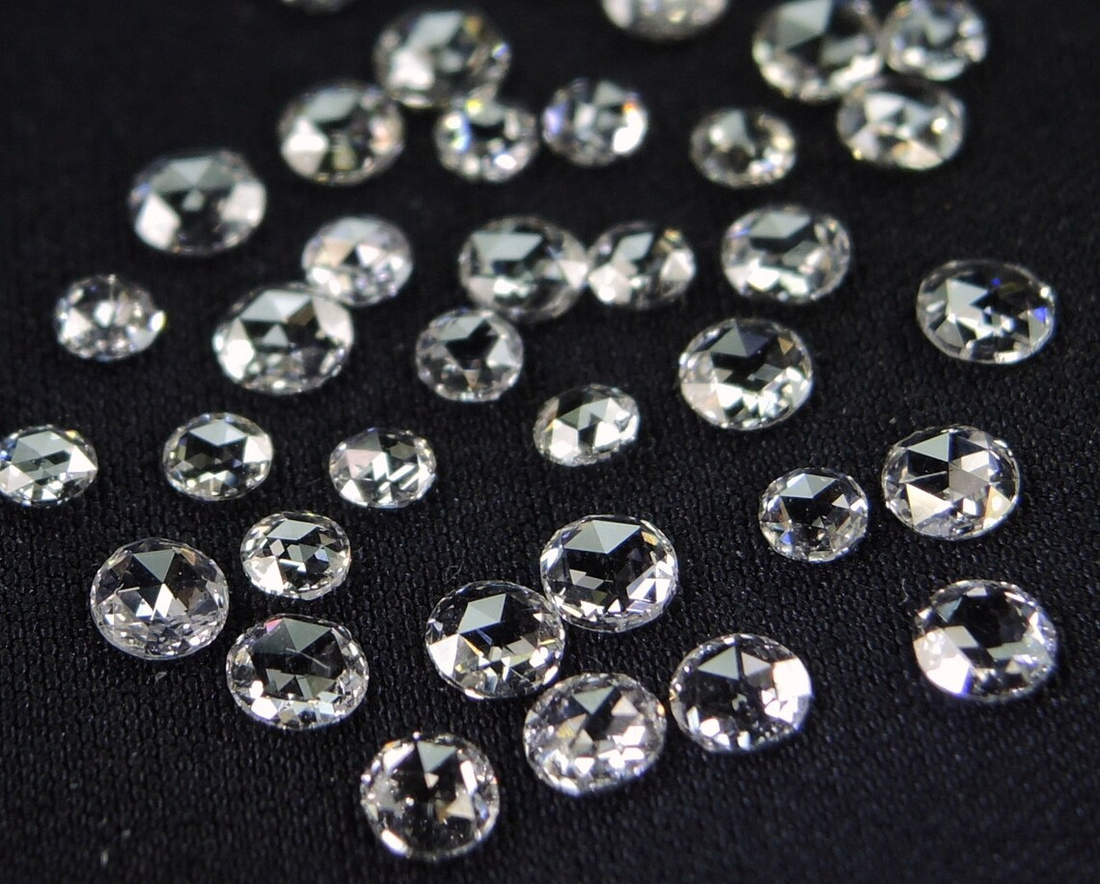White Rose Cut Diamond, 1.00 Ct 2.00-3.00 MM, F-G Color VS-SI Clarity Round Rose Cut Loose Diamond for Jewelry