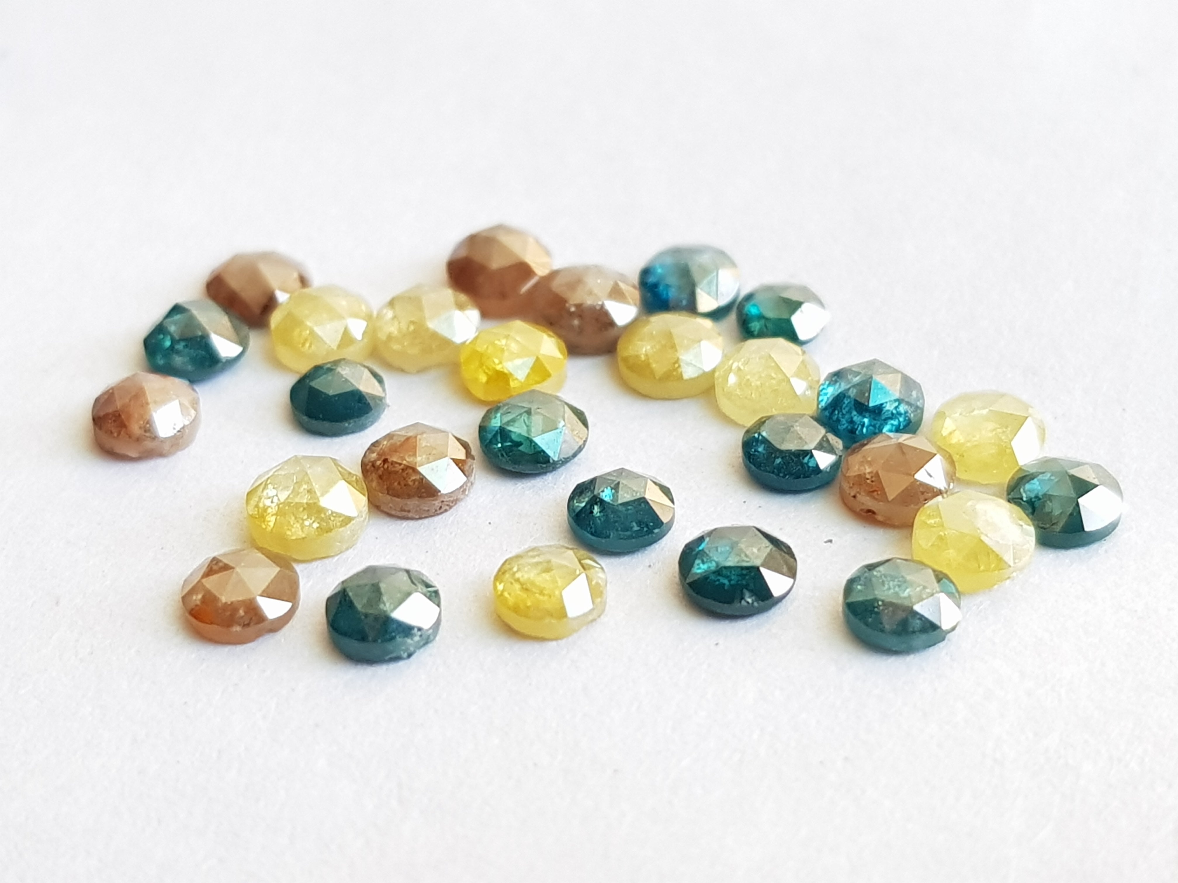 Natural Multi Color Round Rose Cut Diamond, 1.05 Ct Wholesale Rose Cut Diamond