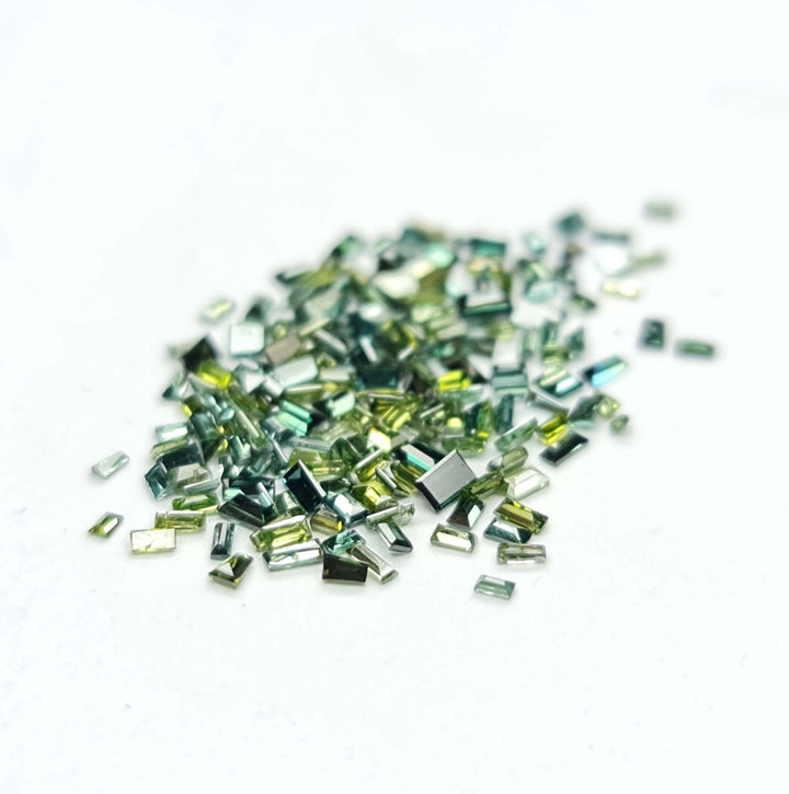 1.00 ct 1.50-2.00 MM Natural Green Color Baguette Loose Diamond for Jewelry