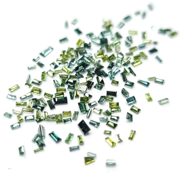 1.00 ct 1.50-2.00 MM Natural Green Color Baguette Loose Diamond for Jewelry