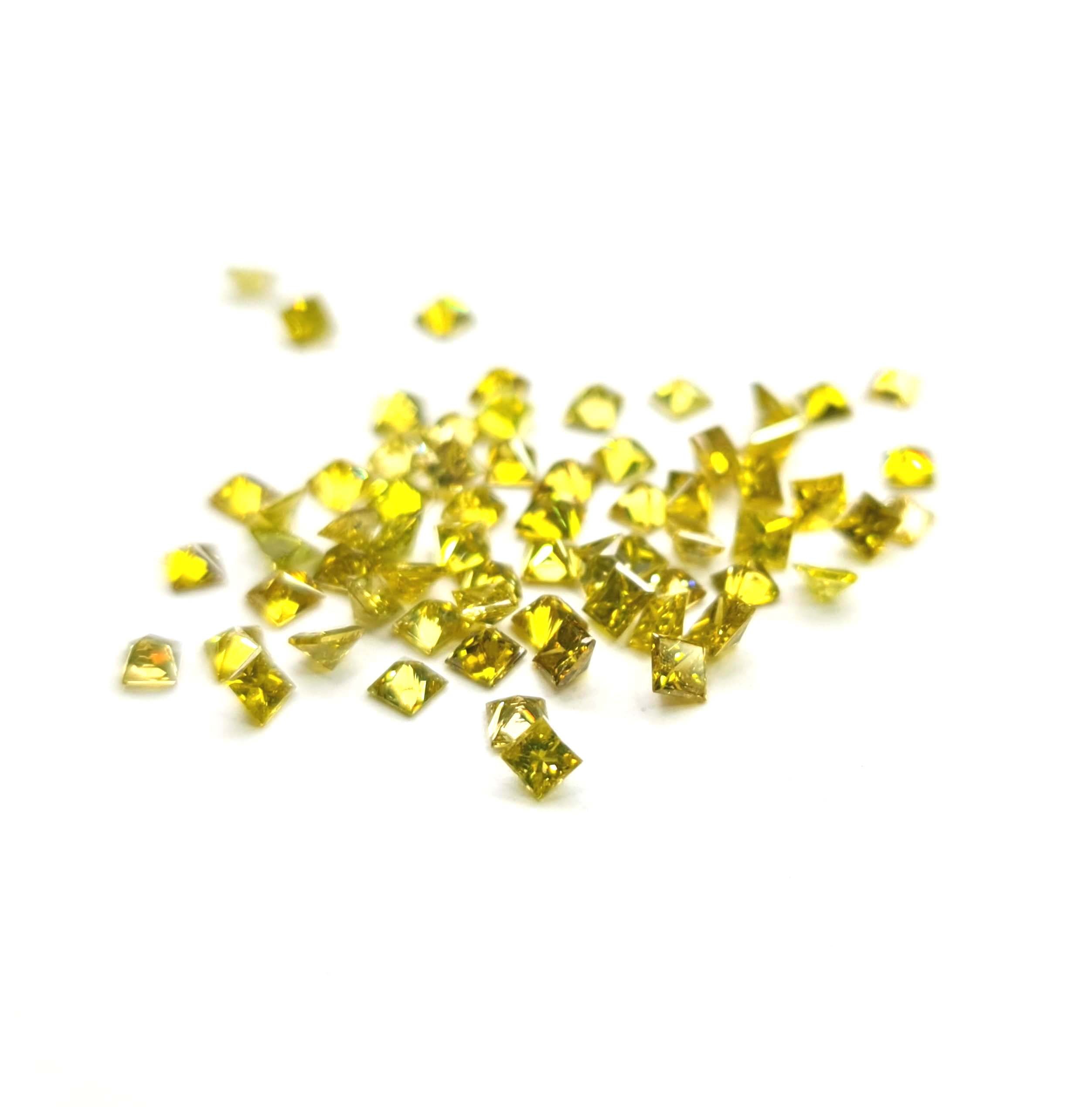 1.00 Carat Natural Yellow Princess Cut Loose Diamonds (1.50-2.00 mm)