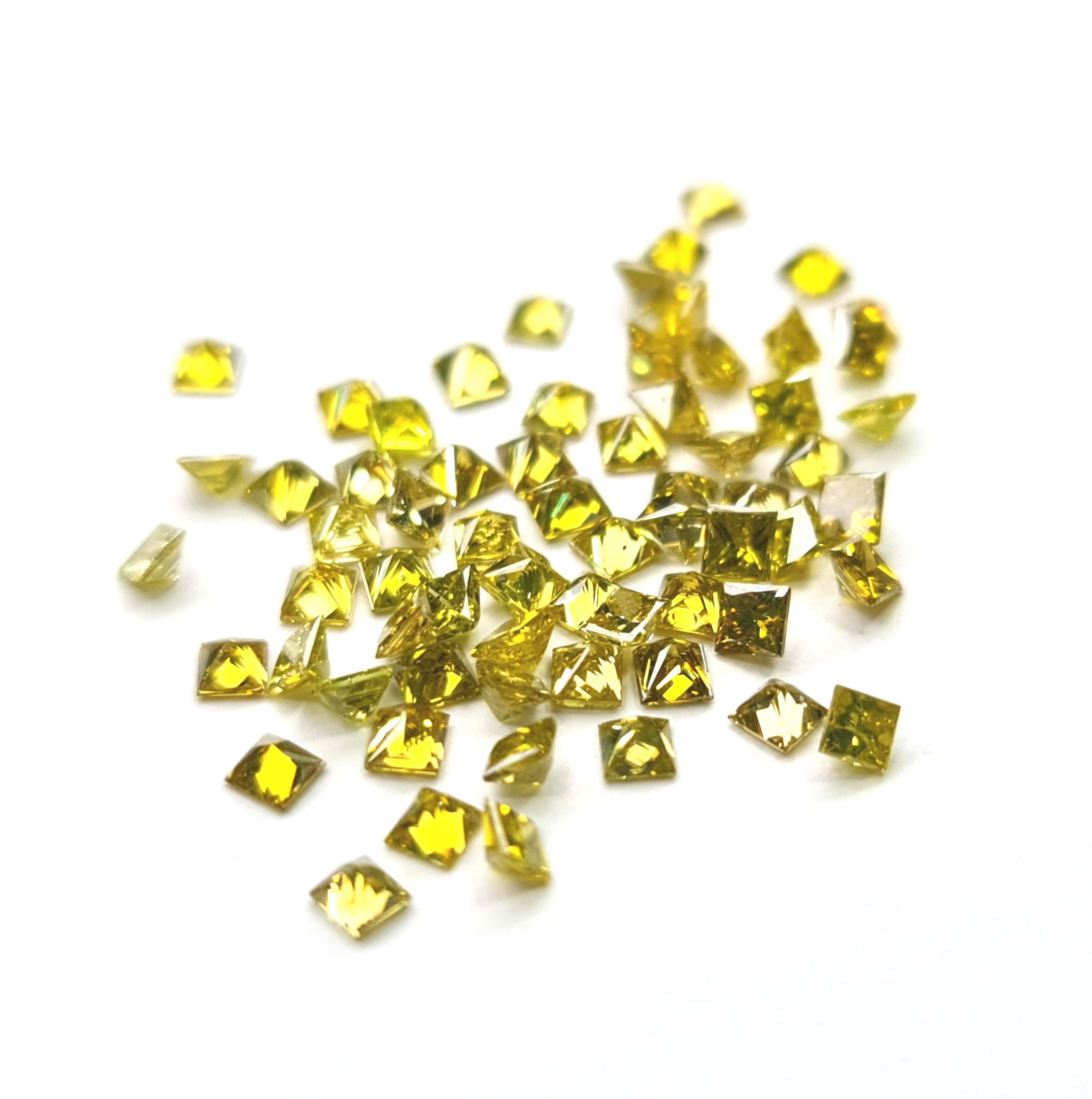 1.00 Carat Natural Yellow Princess Cut Loose Diamonds (1.50-2.00 mm)
