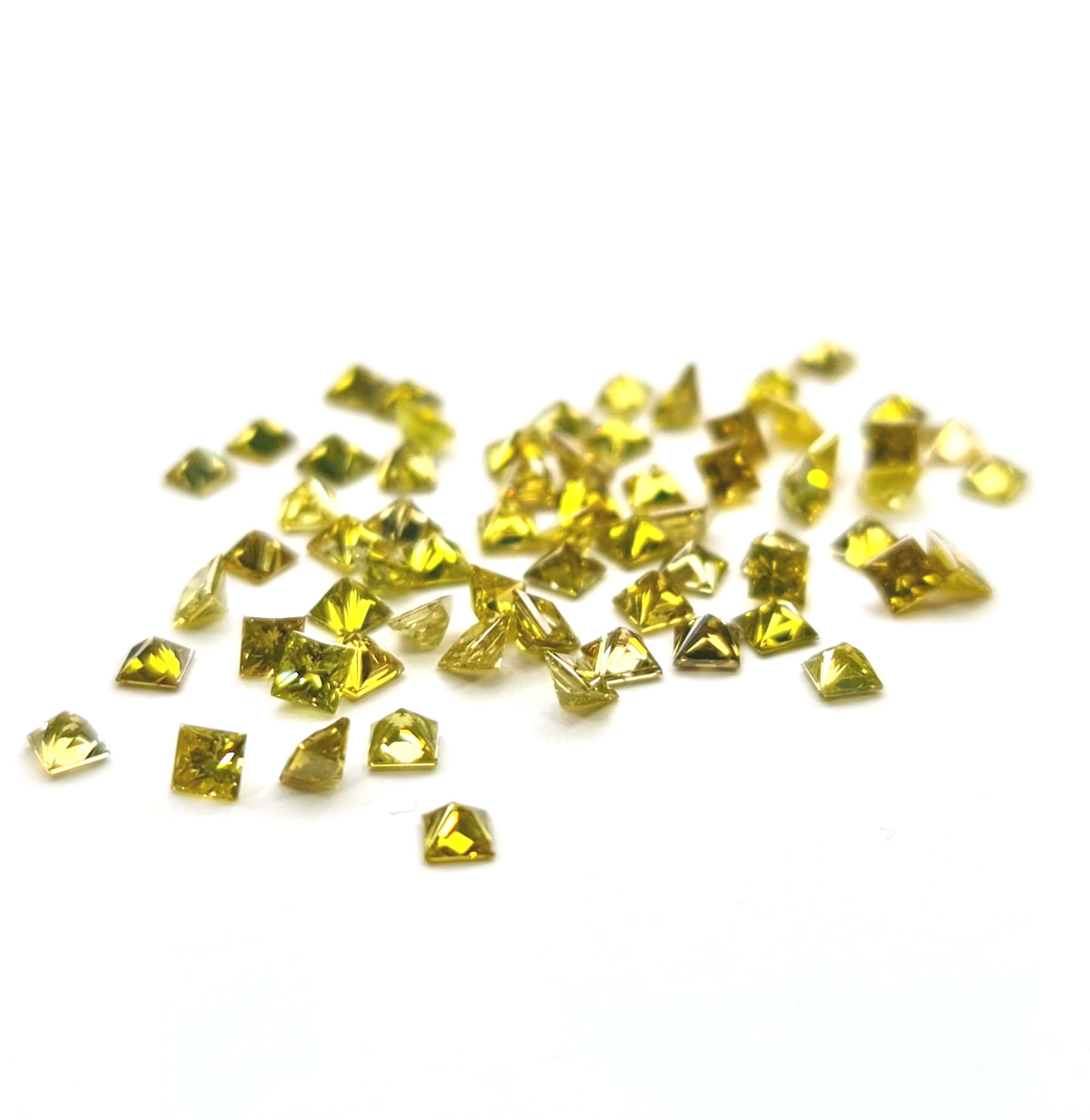 1.00 Carat Natural Yellow Princess Cut Loose Diamonds (1.50-2.00 mm)