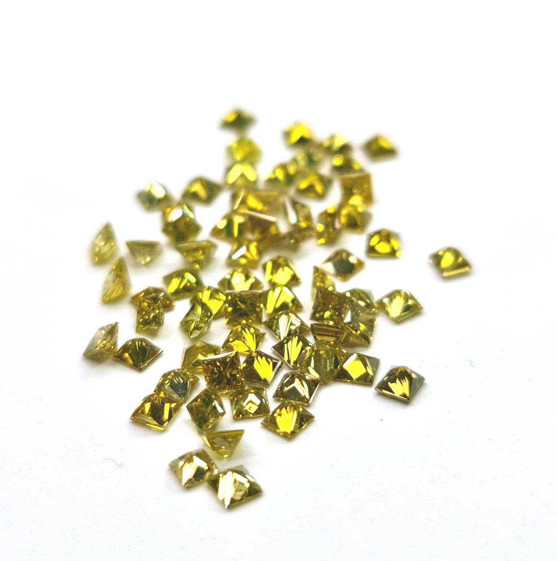 1.00 Carat Natural Yellow Princess Cut Loose Diamonds (1.50-2.00 mm)