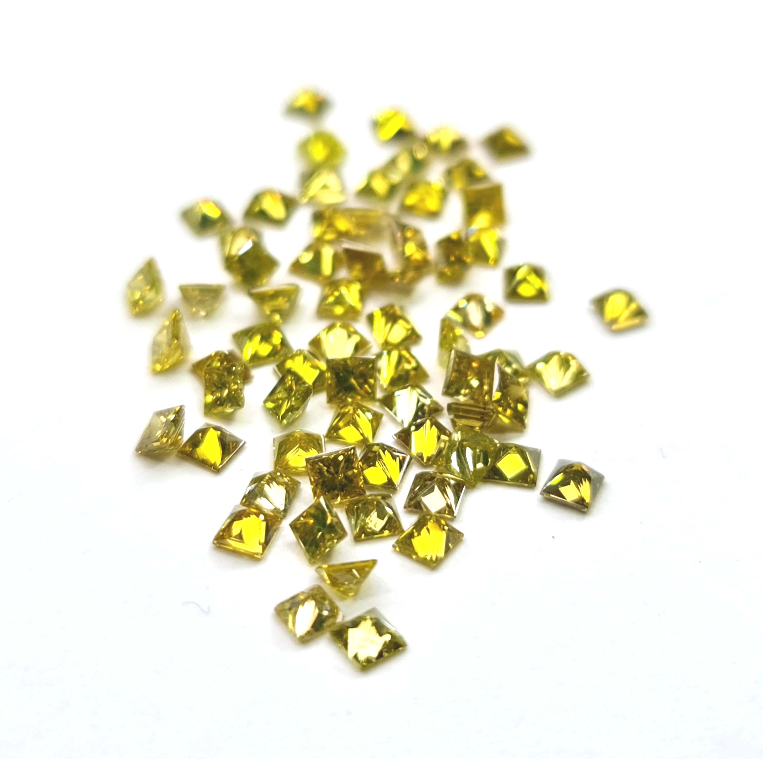 1.00 Carat Natural Yellow Princess Cut Loose Diamonds (1.50-2.00 mm)