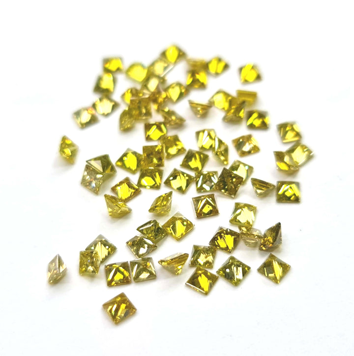 1.00 Carat Natural Yellow Princess Cut Loose Diamonds (1.50-2.00 mm)