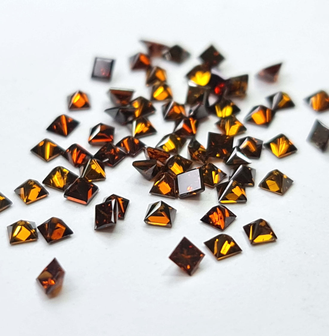 1.00 Carat Brown Princess Cut Loose Diamonds (1.50-2.00 mm)