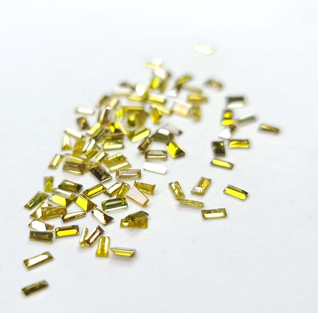 1.00 ct 1.50-2.00 MM Natural Yellow Color Baguette Loose Diamond for Jewelry