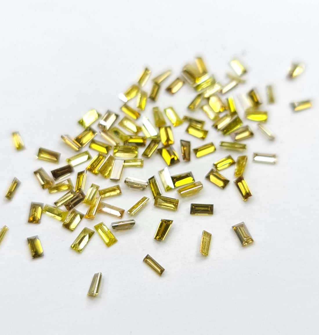1.00 ct 1.50-2.00 MM Natural Yellow Color Baguette Loose Diamond for Jewelry
