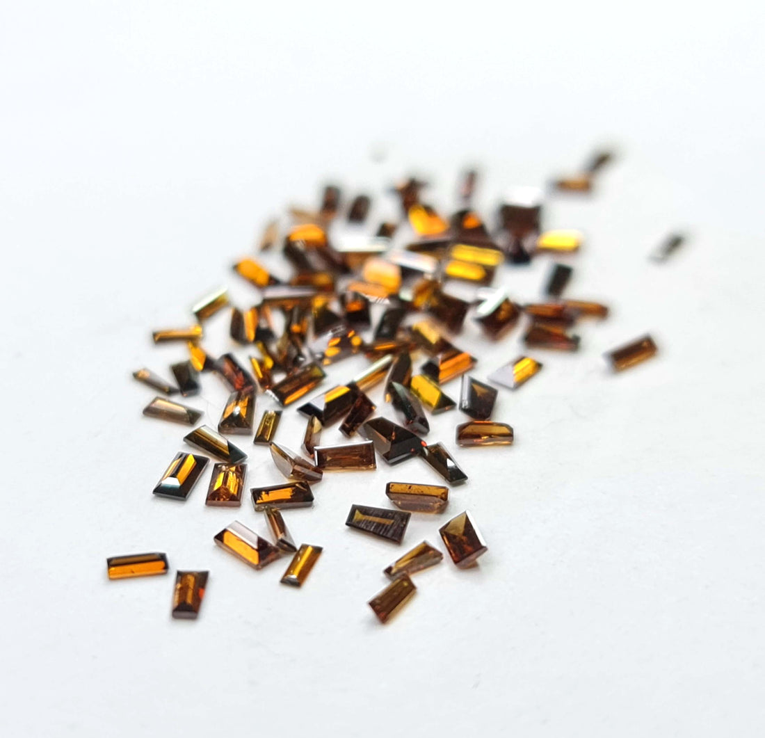 1.00 ct 1.50-2.00 MM Natural Brown Color Baguette Loose Diamond for Jewelry