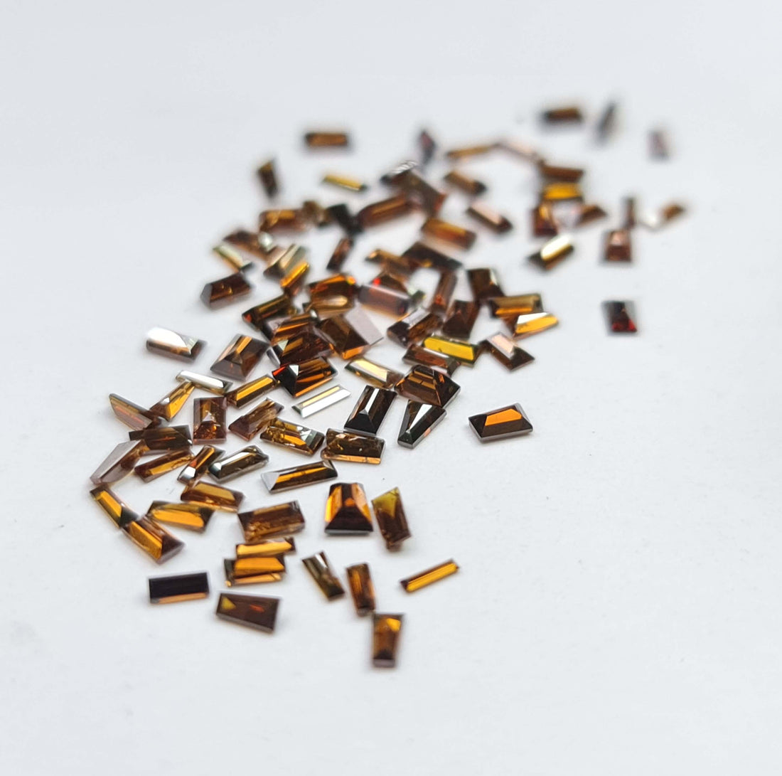 1.00 ct 1.50-2.00 MM Natural Brown Color Baguette Loose Diamond for Jewelry