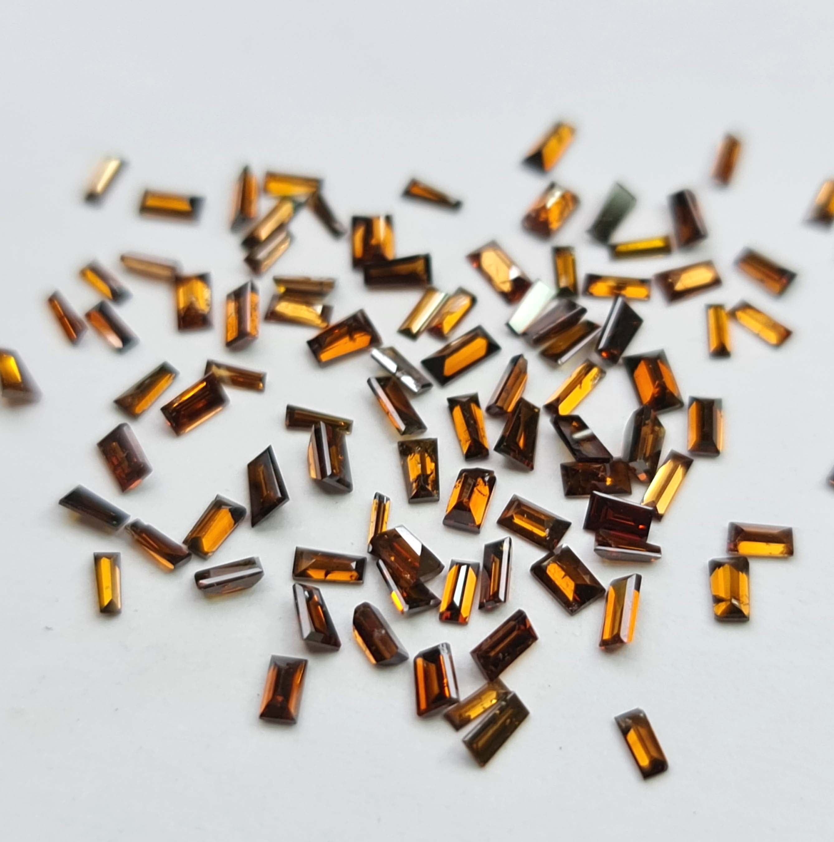 1.00 ct 1.50-2.00 MM Natural Brown Color Baguette Loose Diamond for Jewelry