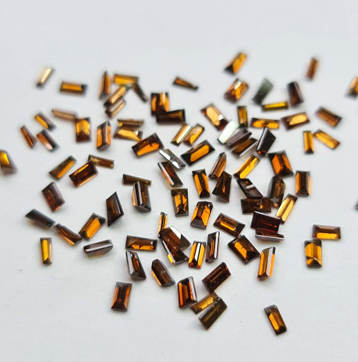 1.00 ct 1.50-2.00 MM Natural Brown Color Baguette Loose Diamond for Jewelry