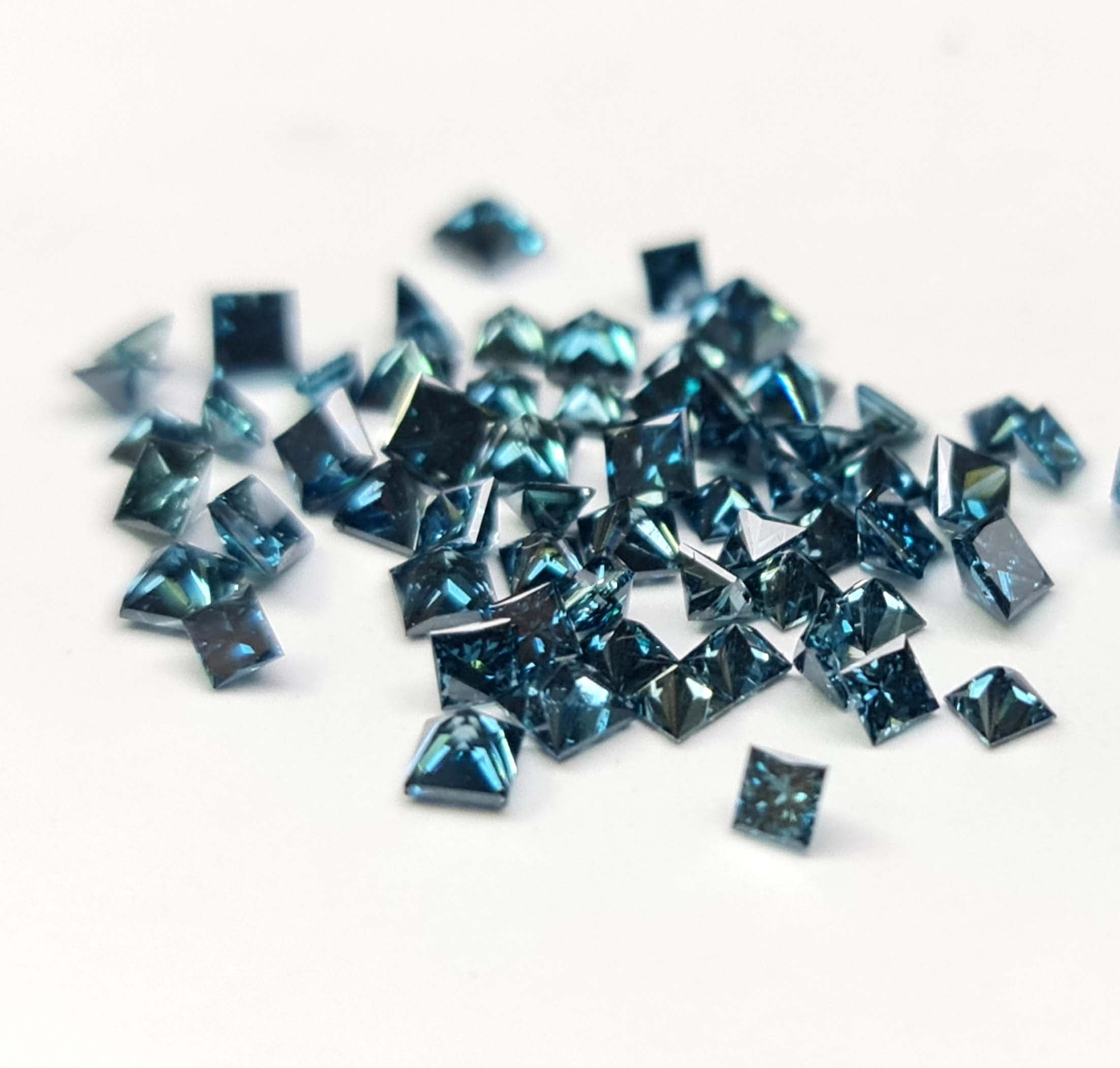 1.00 Carat Natural Blue Princess Cut Loose Diamonds (1.50-2.00 mm)