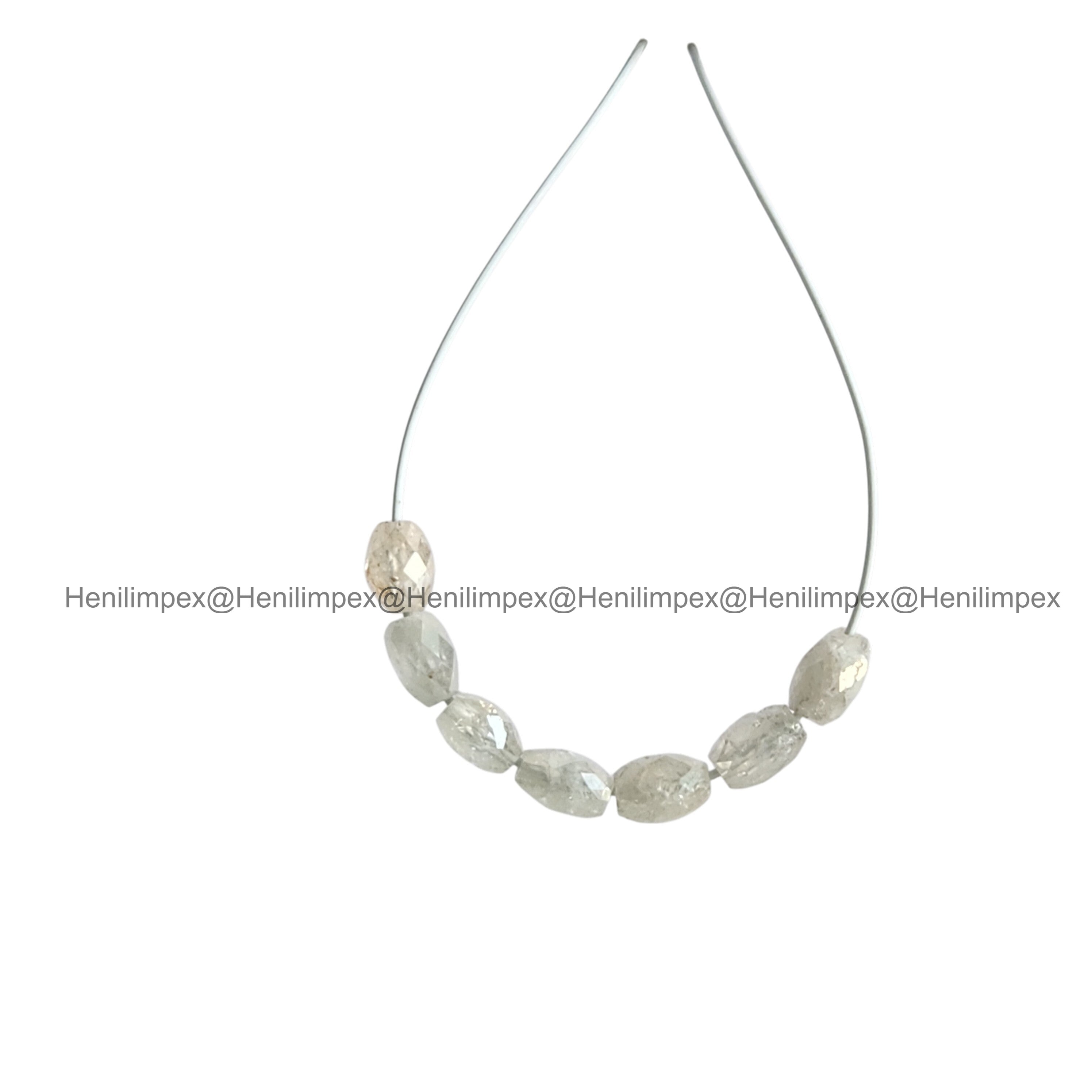 1.00 Ct 2.00-3.00 MM Natural White Color Drums Loose Diamond Beads wt Drilled Hole for Jewelery