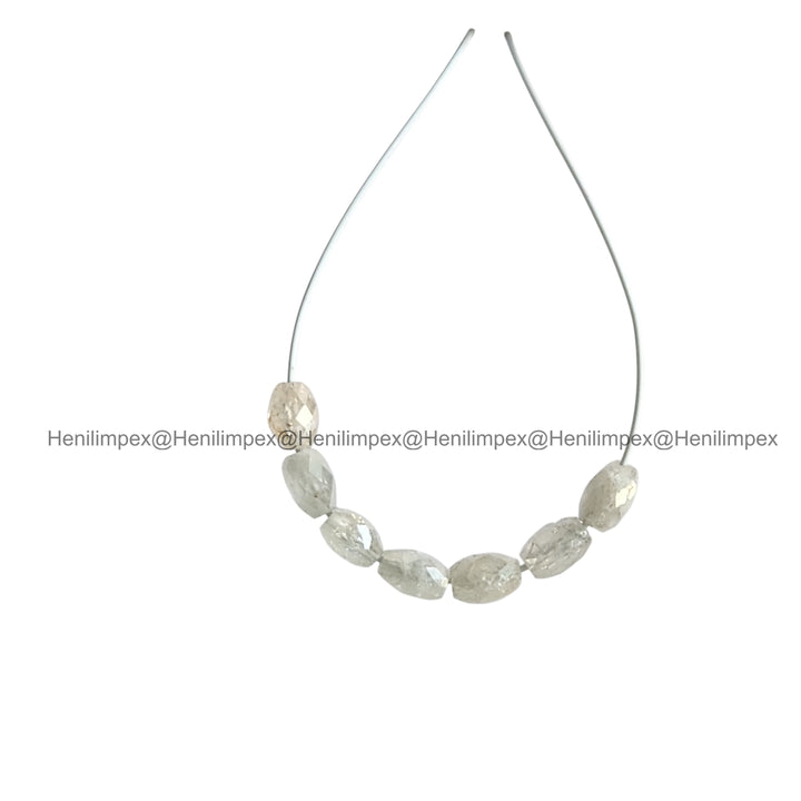 1.00 Ct 2.00-3.00 MM Natural White Color Drums Loose Diamond Beads wt Drilled Hole for Jewelery