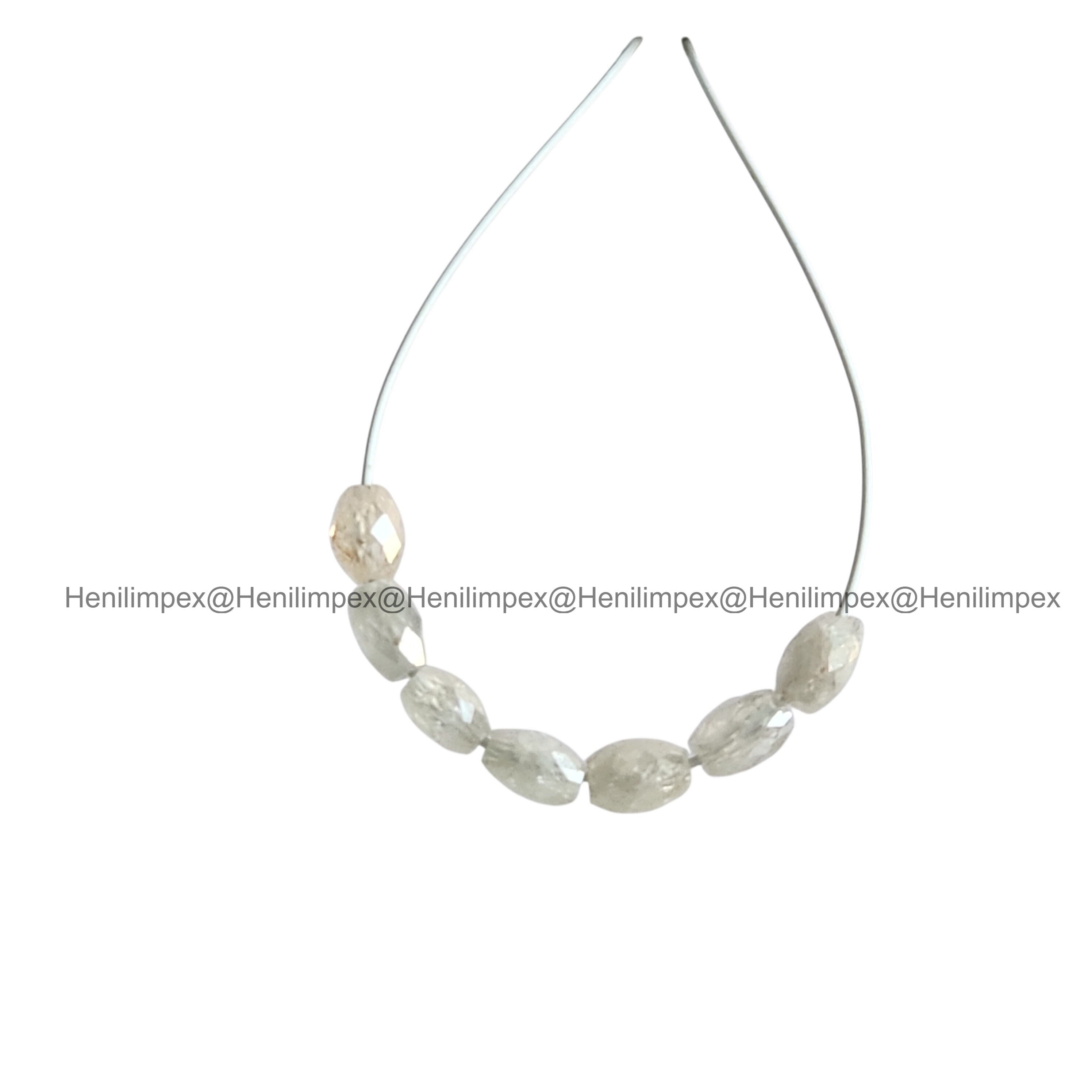 1.00 Ct 2.00-3.00 MM Natural White Color Drums Loose Diamond Beads wt Drilled Hole for Jewelery