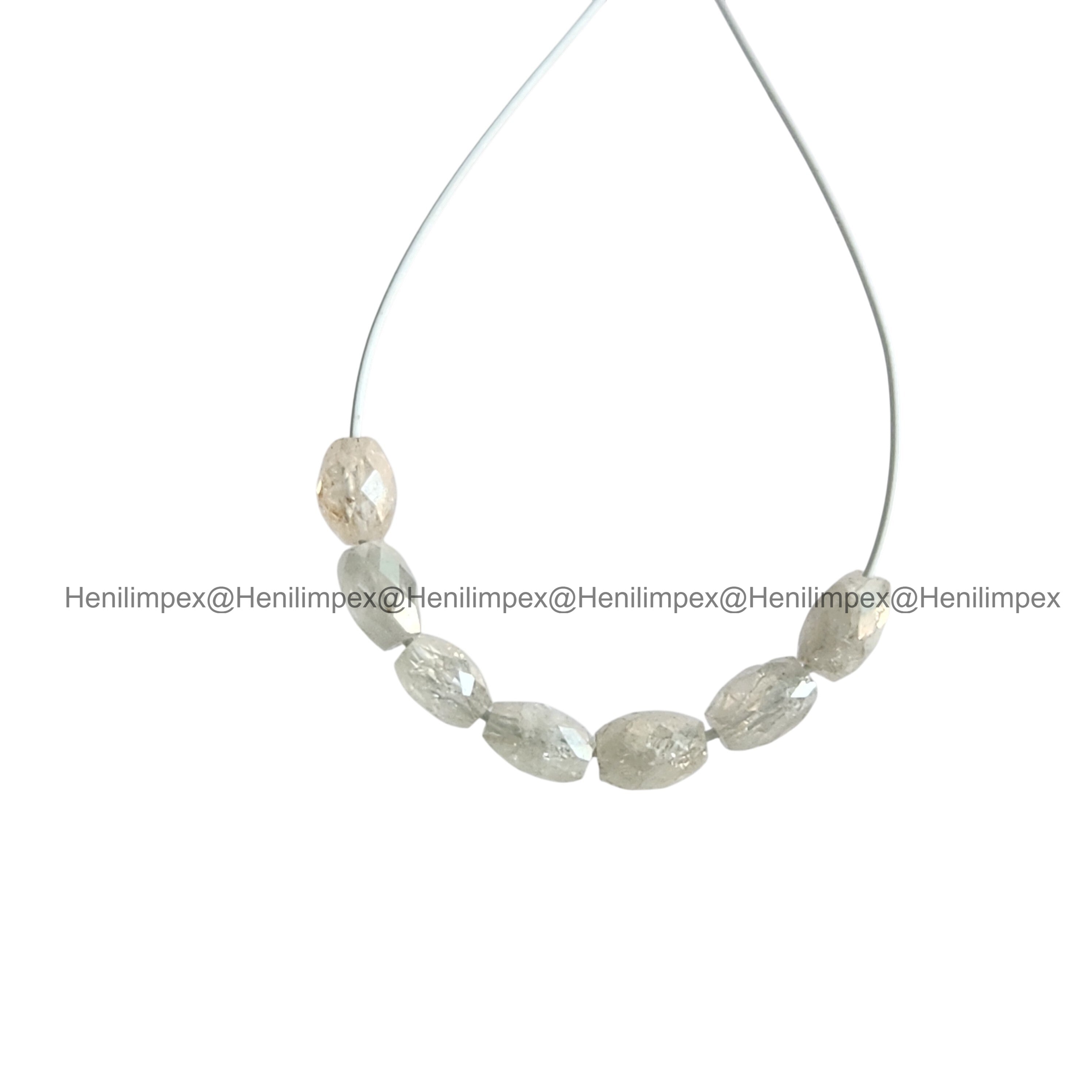 1.00 Ct 2.00-3.00 MM Natural White Color Drums Loose Diamond Beads wt Drilled Hole for Jewelery