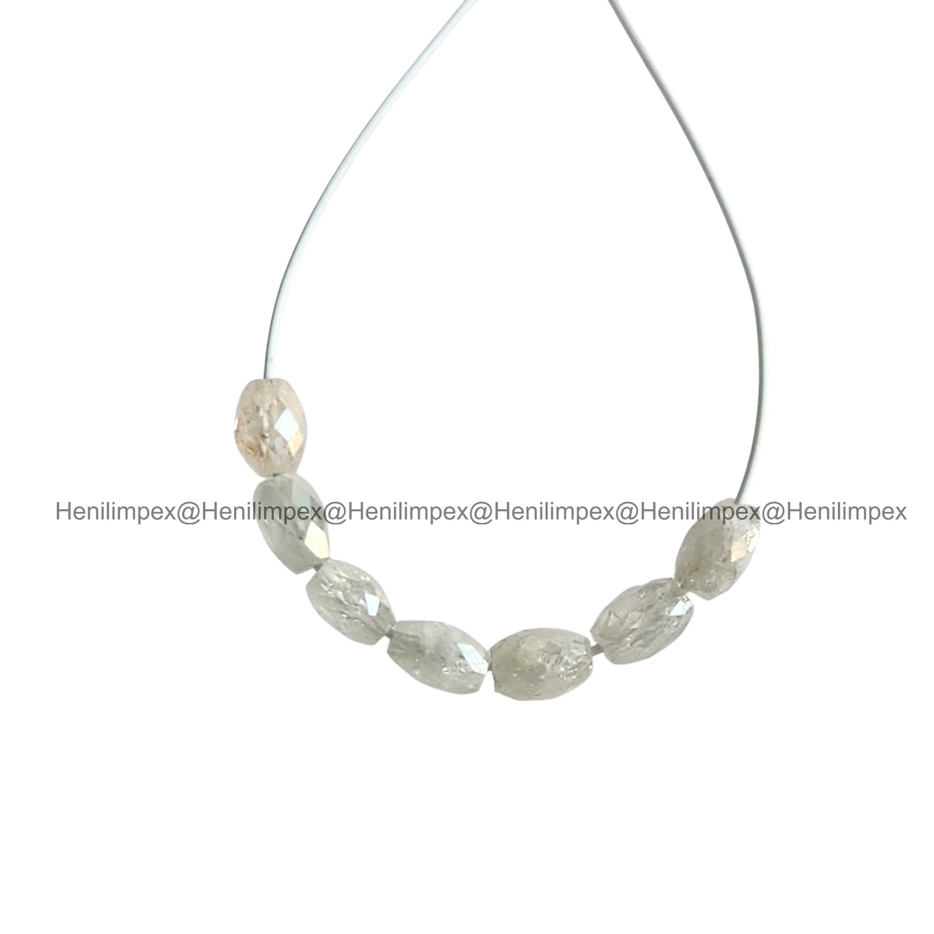1.00 Ct 2.00-3.00 MM Natural White Color Drums Loose Diamond Beads wt Drilled Hole for Jewelery