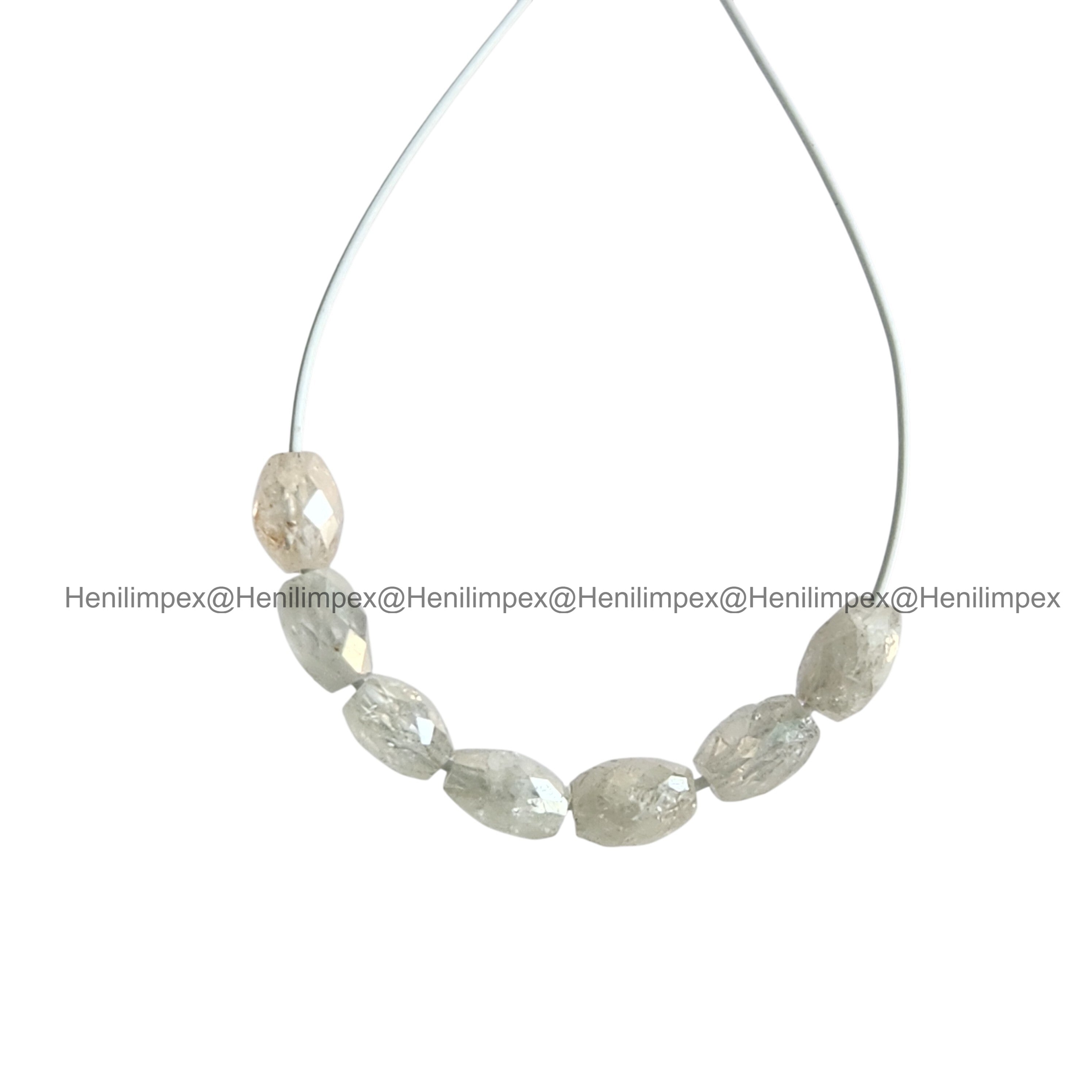 1.00 Ct 2.00-3.00 MM Natural White Color Drums Loose Diamond Beads wt Drilled Hole for Jewelery