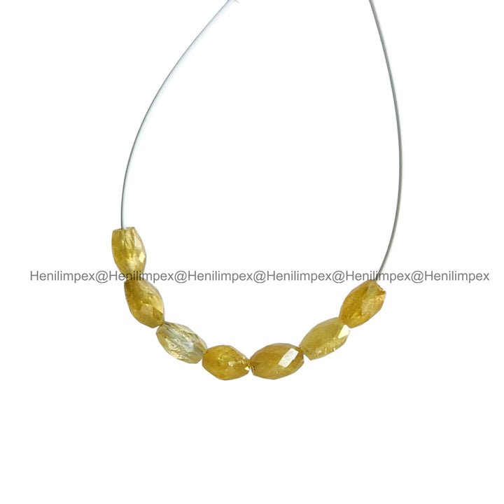 5.02 Ct 2.00-3.00 MM Natural Yellow Color Drums Loose Diamond Beads wt Drilled Hole for String