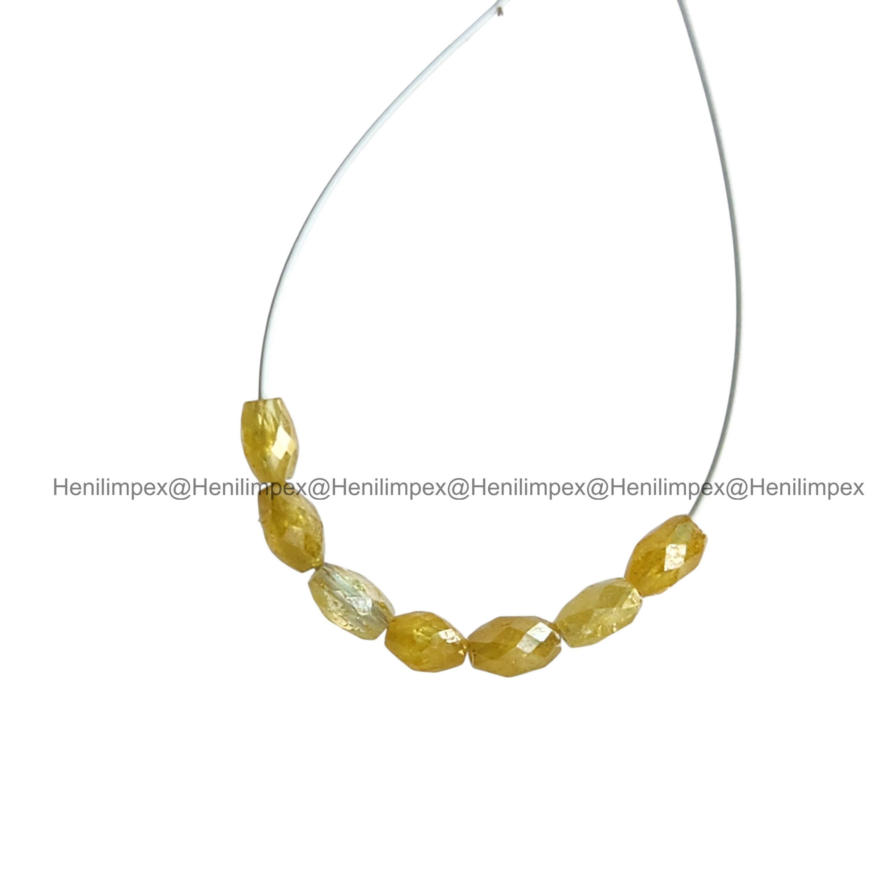 1.02 Ct 2.00-3.00 MM Natural Yellow Color Drums Loose Diamond Beads wt Drilled Hole for String