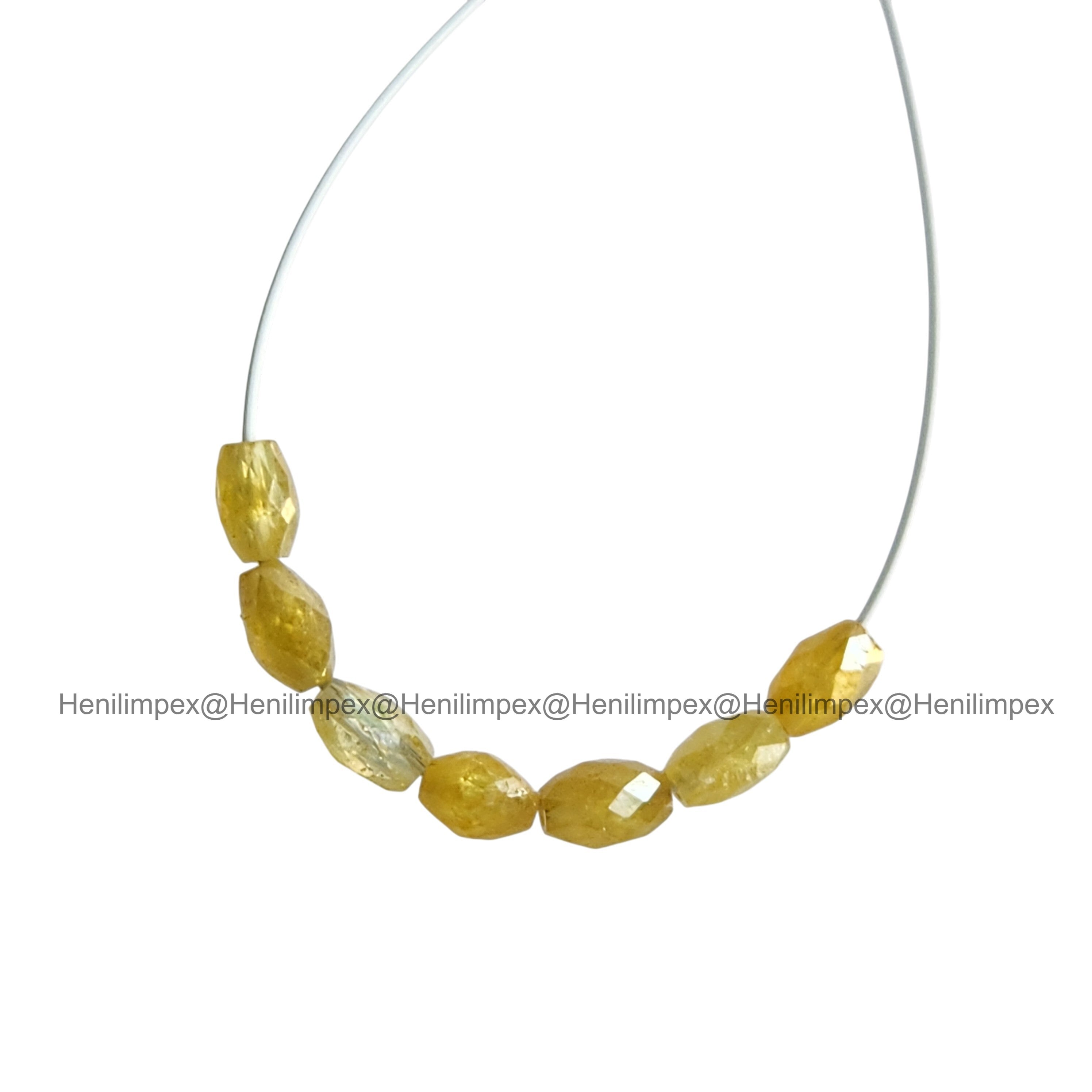 1.02 Ct 2.00-3.00 MM Natural Yellow Color Drums Loose Diamond Beads wt Drilled Hole for String