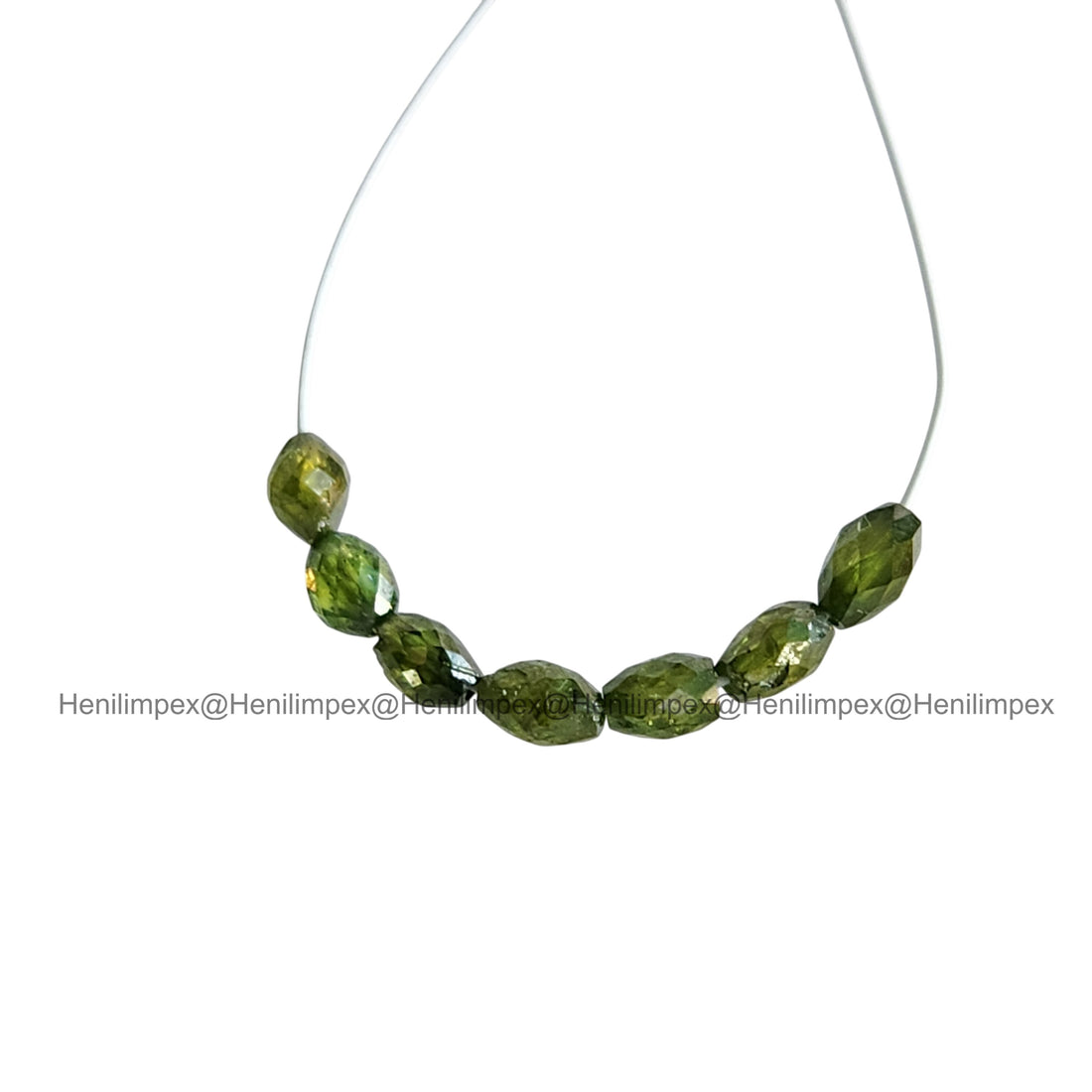 1.03 Ct 2.00-3.00 MM Natural Green Drums Loose Diamond Beads wt Drilled Hole for Strand