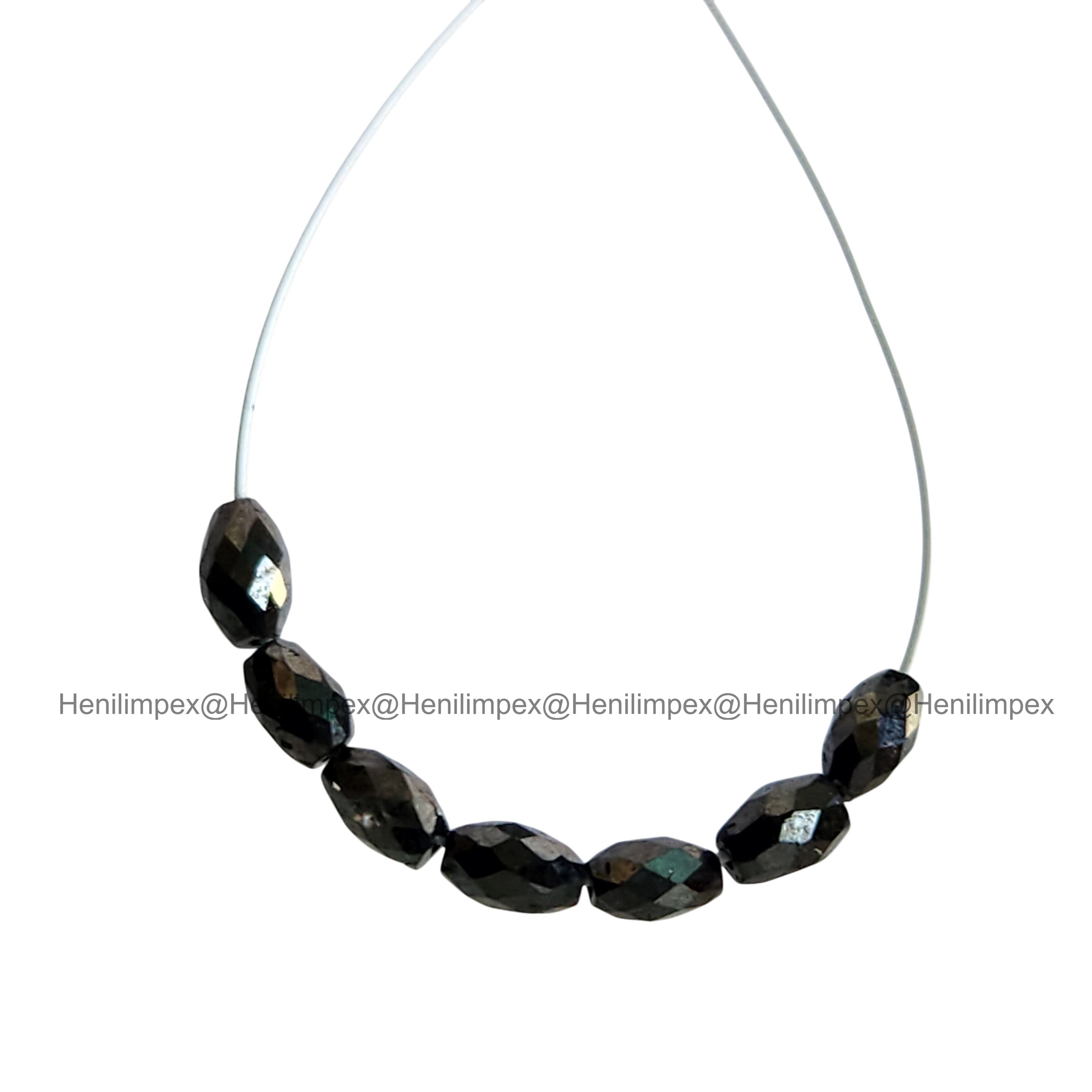 1.02 Ct 2.00-3.00 MM Natural Black Drums Loose Diamond Beads wt Drilled Hole for String
