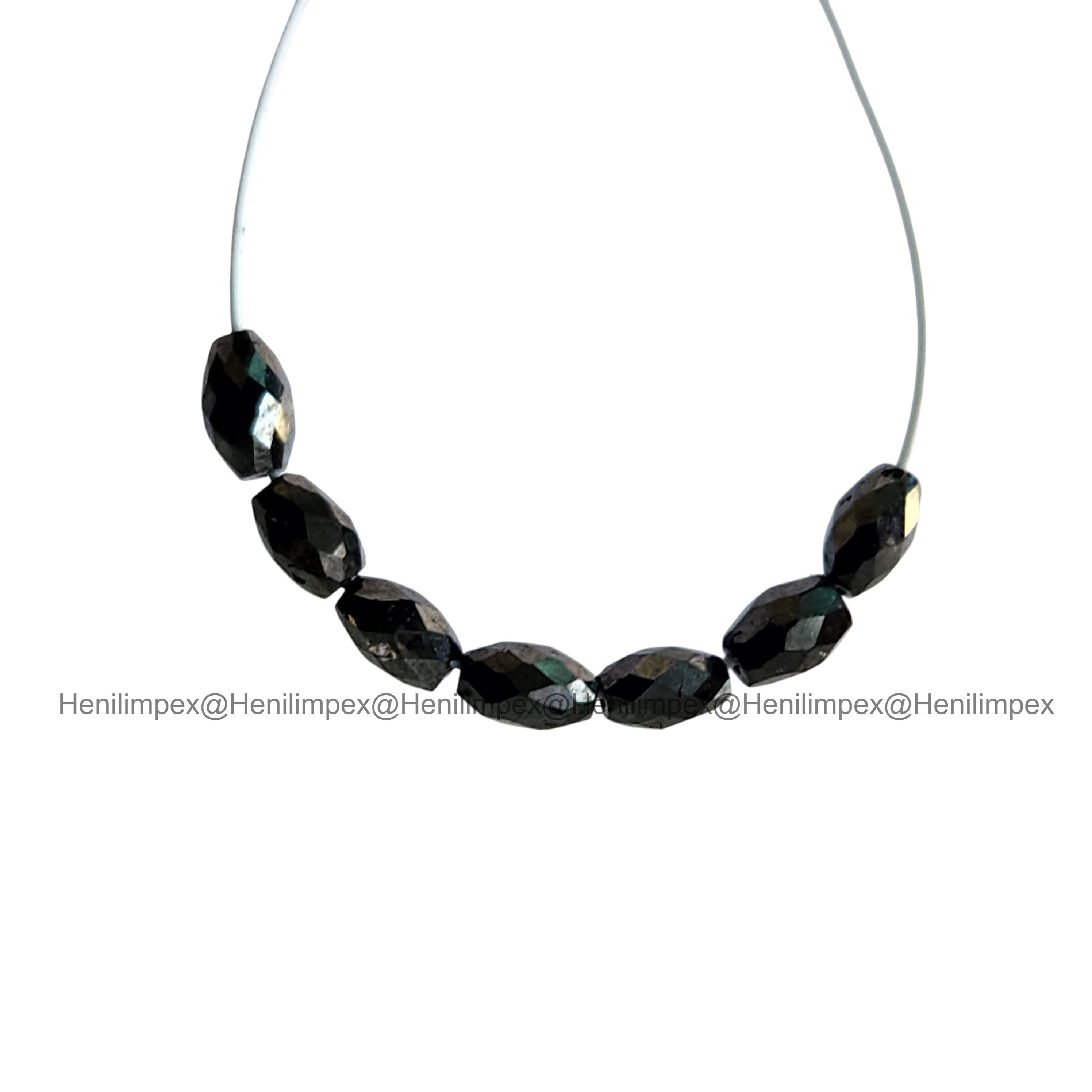 1.02 Ct 2.00-3.00 MM Natural Black Drums Loose Diamond Beads wt Drilled Hole for String