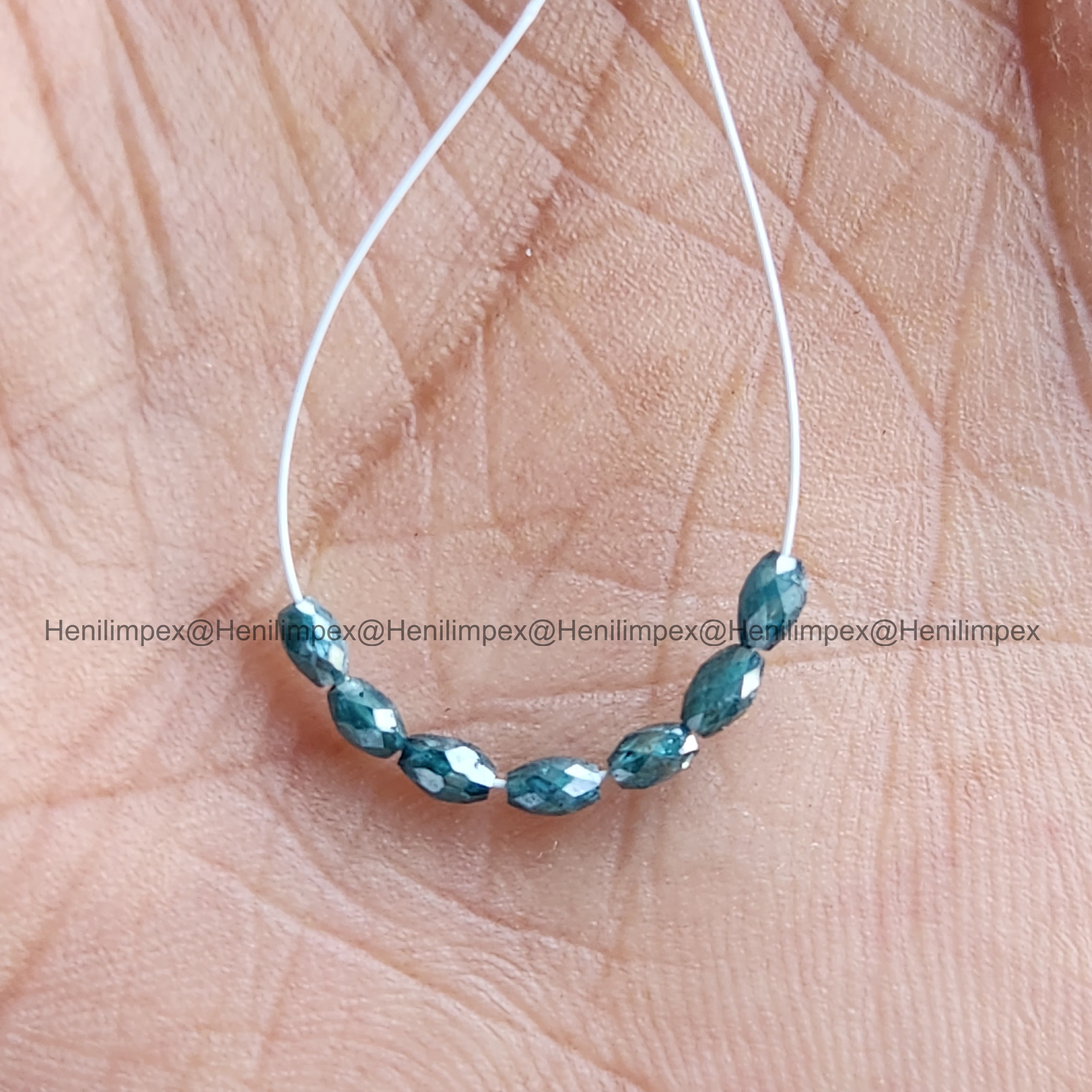 1.00 Ct 2.00-3.00 MM Natural Blue Long Drilled Loose Diamond Beads wt Drilled Hole for Jewelery