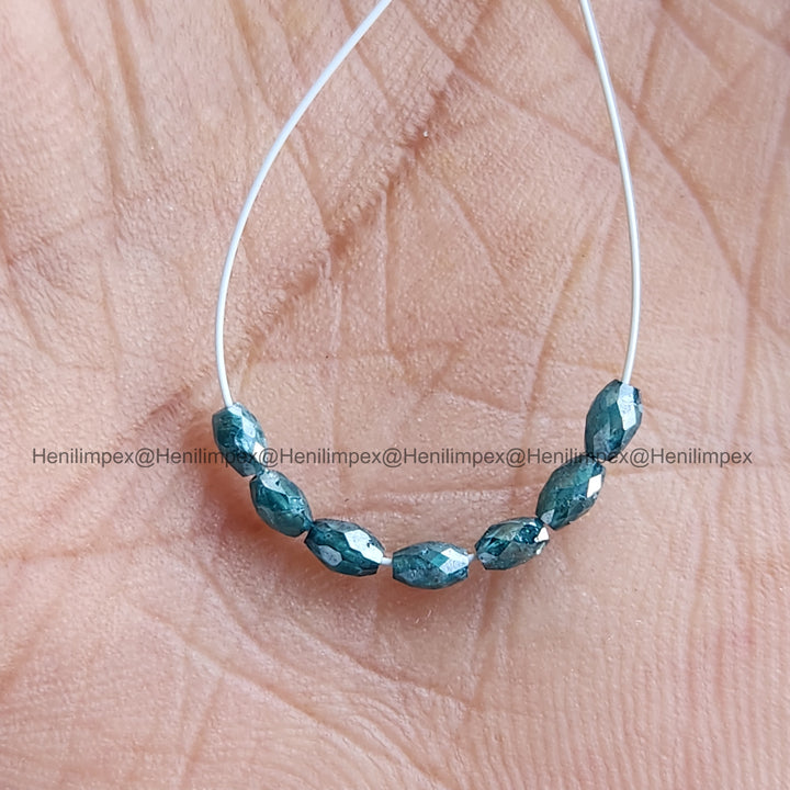 1.00 Ct 2.00-3.00 MM Natural Blue Long Drilled Loose Diamond Beads wt Drilled Hole for Jewelery