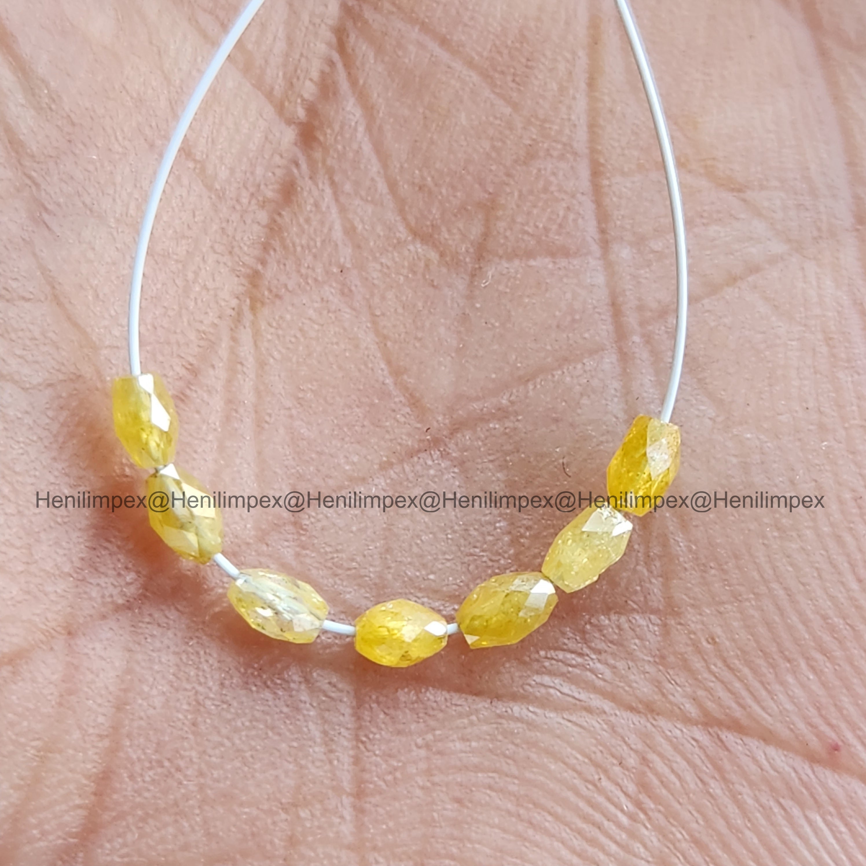 1.02 Ct 2.00-3.00 MM Natural Yellow Color Drums Loose Diamond Beads wt Drilled Hole for String