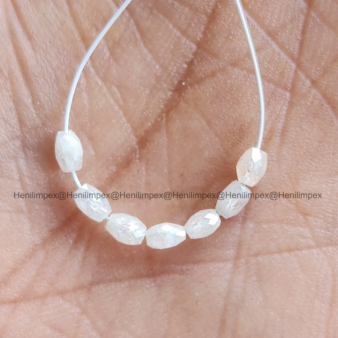 1.00 Ct 2.00-3.00 MM Natural White Color Drums Loose Diamond Beads wt Drilled Hole for Jewelery