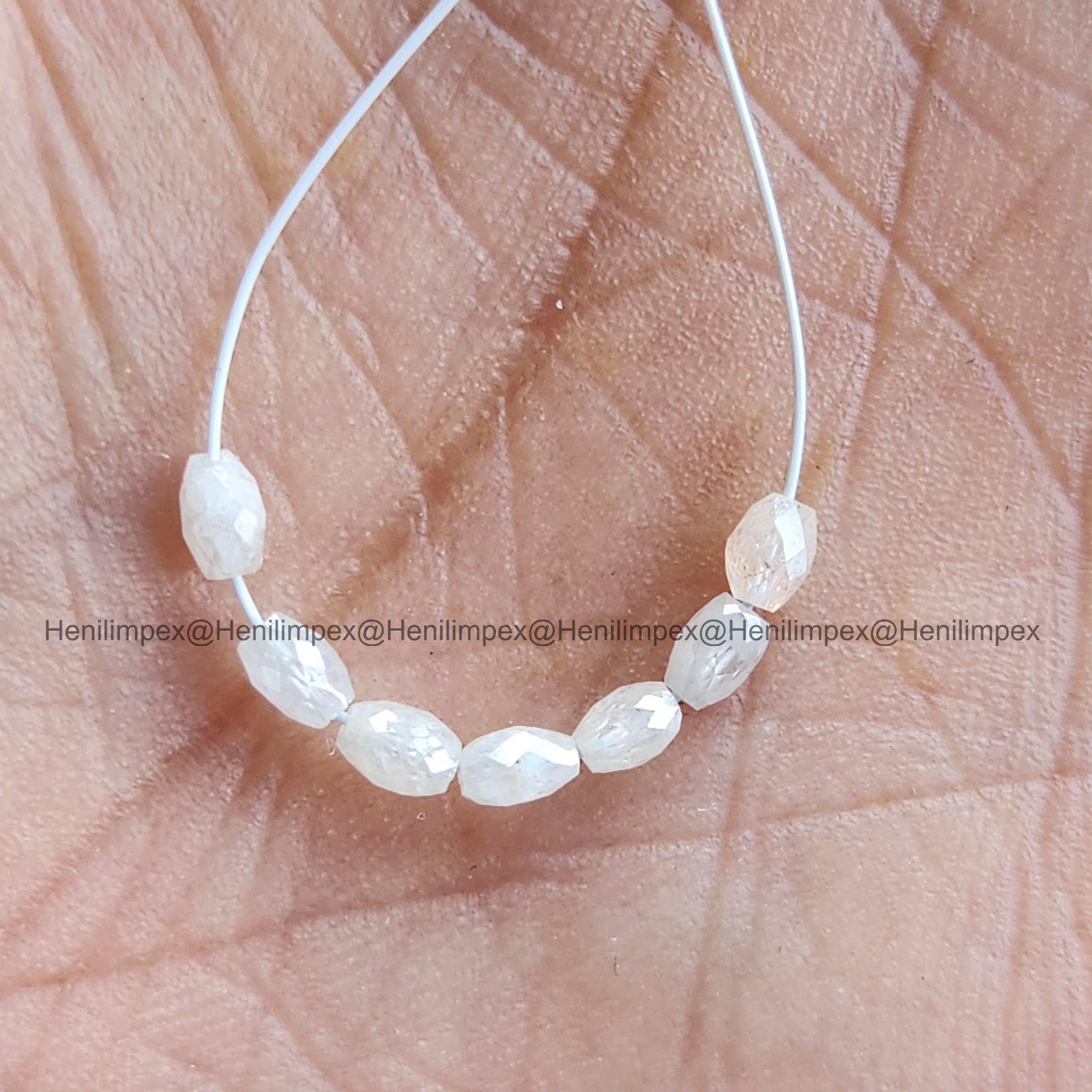 1.00 Ct 2.00-3.00 MM Natural White Color Drums Loose Diamond Beads wt Drilled Hole for Jewelery