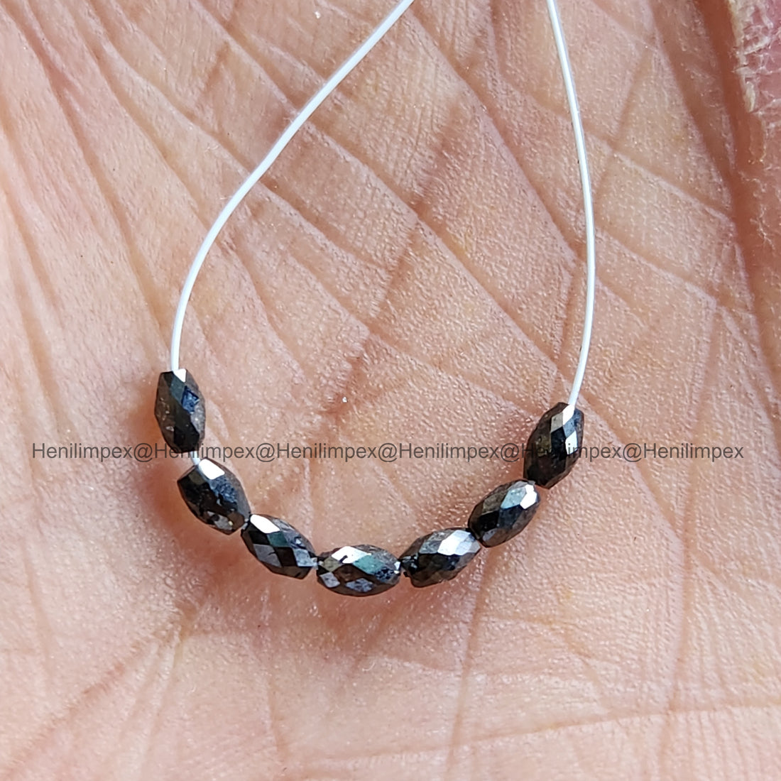 1.02 Ct 2.00-3.00 MM Natural Black Drums Loose Diamond Beads wt Drilled Hole for String