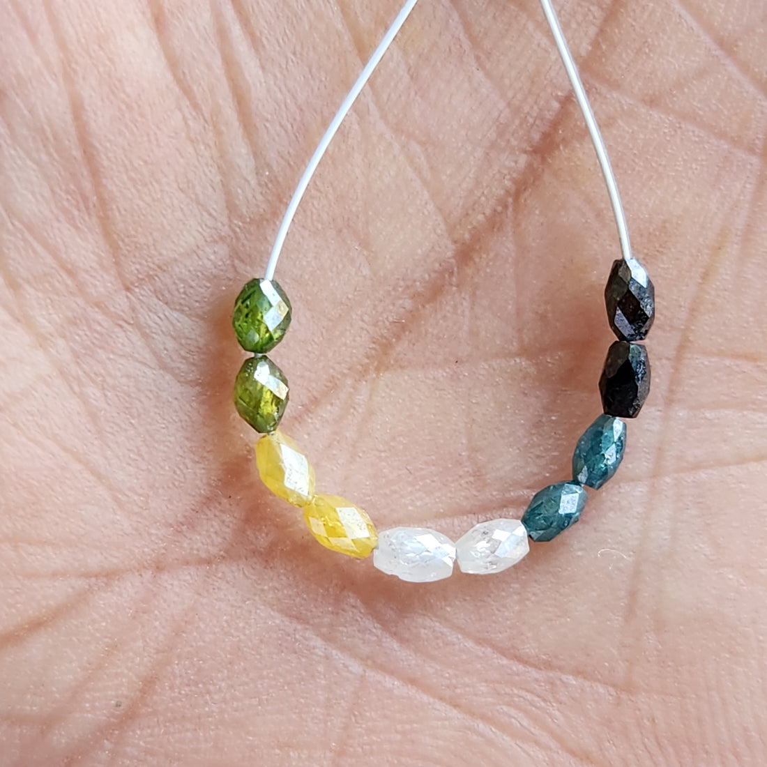 1.35 Ct 2.00-3.00 MM Natural Multi Color Drums Loose Diamond Beads wt Drilled Hole for Necklace