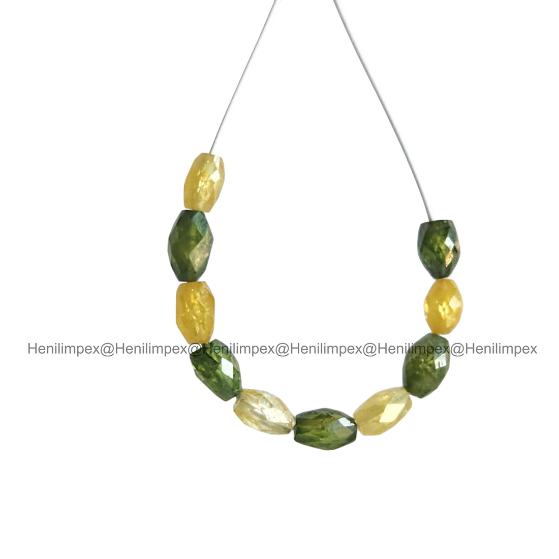 1.03 Ct 2.00-3.00 MM Natural Yellow Green Color Drums Loose Diamond Beads wt Drilled Hole for Necklace
