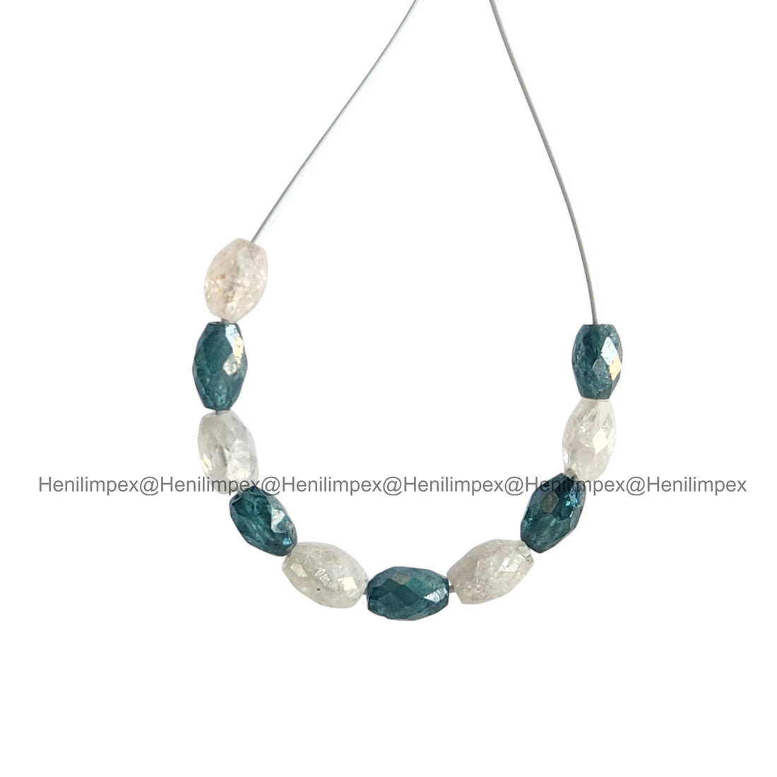 1.00 Ct 2.00-3.00 MM Natural White Blue Long Drilled Loose Diamond Beads wt Drilled Hole for Necklace