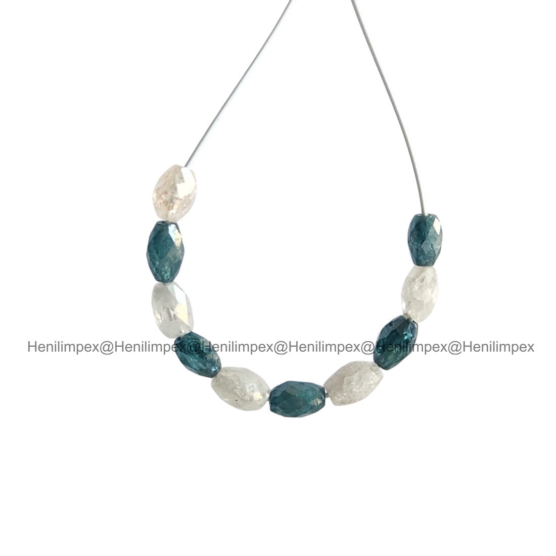 1.00 Ct 2.00-3.00 MM Natural White Blue Long Drilled Loose Diamond Beads wt Drilled Hole for Necklace