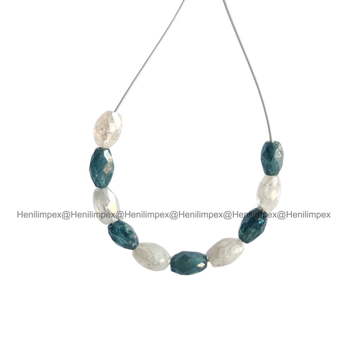 1.00 Ct 2.00-3.00 MM Natural White Blue Long Drilled Loose Diamond Beads wt Drilled Hole for Necklace