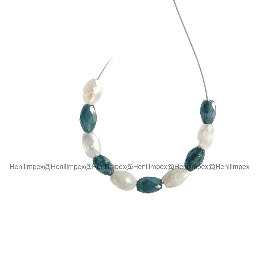 1.00 Ct 2.00-3.00 MM Natural White Blue Long Drilled Loose Diamond Beads wt Drilled Hole for Necklace