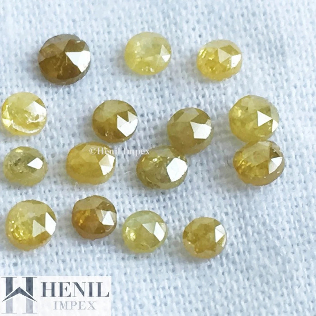 Yellow Rose Cut Diamond, 1.00 Ct 2.00-3.00 MM, Natural Yellow Color Round Rose Cut Loose Diamond
