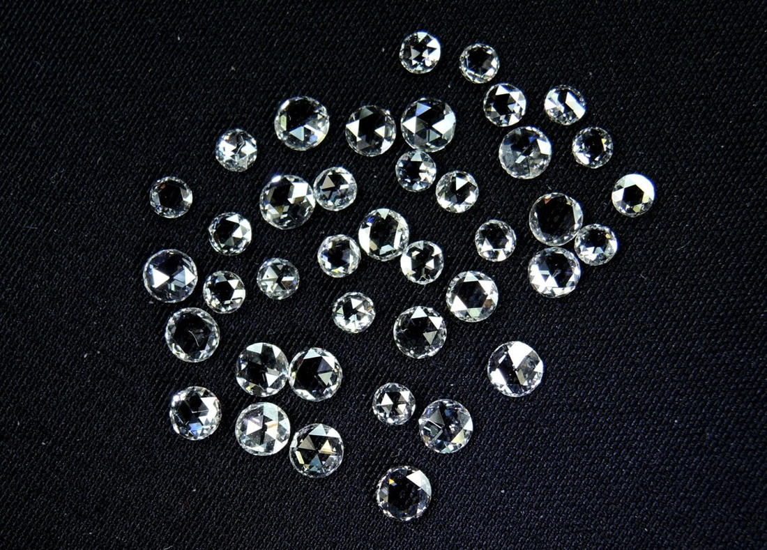 White Rose Cut Diamond, 1.00 Ct 2.00-3.00 MM, F-G Color VS-SI Clarity Round Rose Cut Loose Diamond for Jewelry